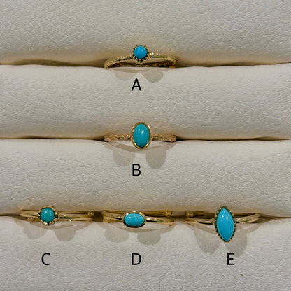Brass petit ring〈Turquoise〉