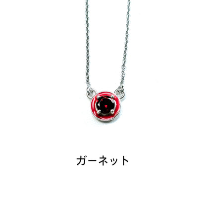 Enamel × stone necklace