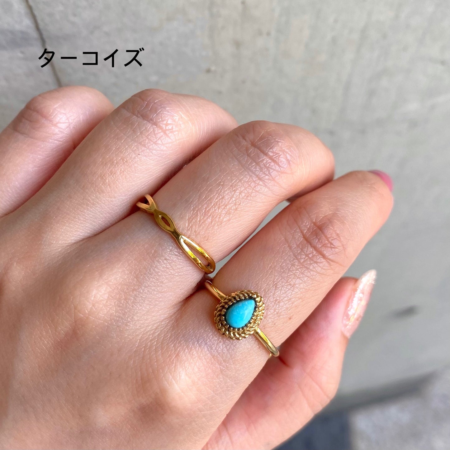 Brass petit ring〈blue1〉