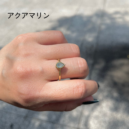 Brass petit ring〈drop〉