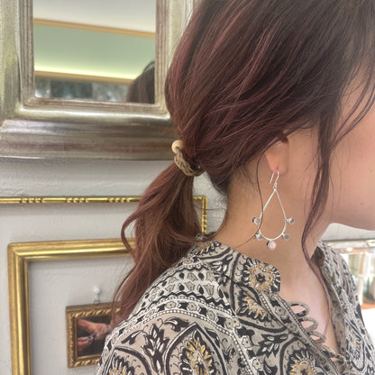 Silver925 Tear drop 5stone pierce