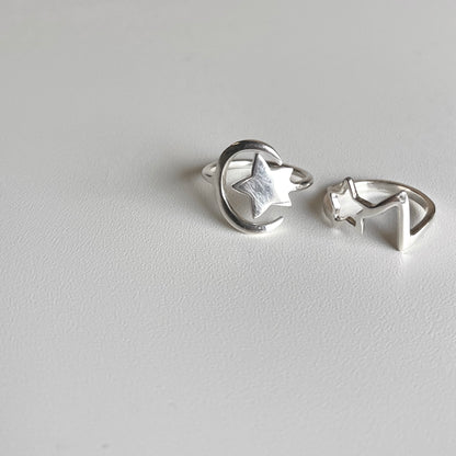 Silver925 Moon star plain ring