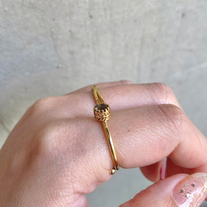 Brass petit ring〈brown〉