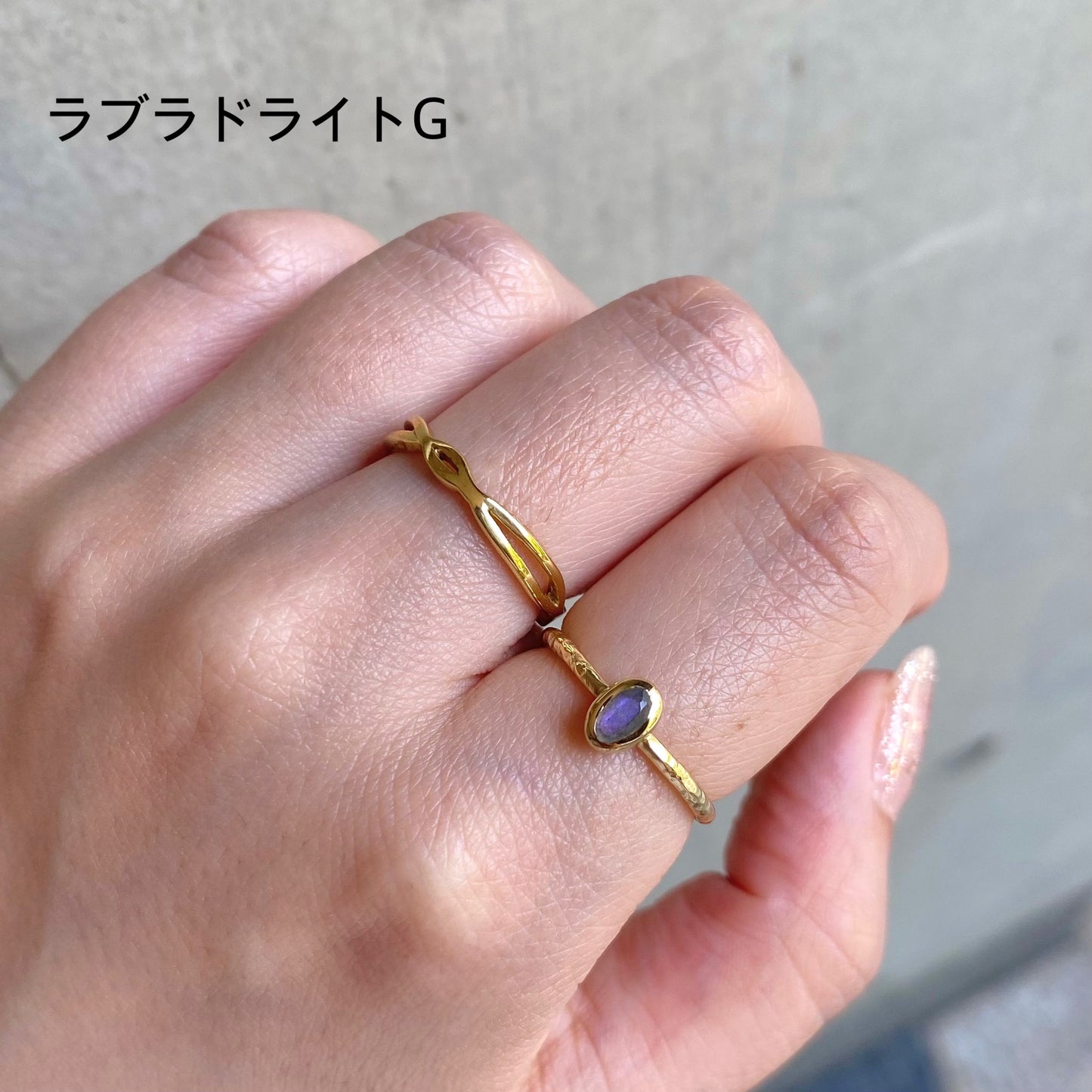 Brass petit ring〈gray〉