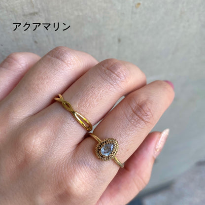 Brass petit ring〈blue1〉