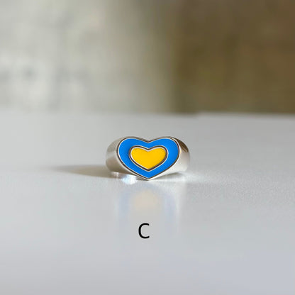 Enamel Heart ring