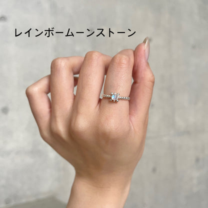 Silver925 1stone tsubu ring