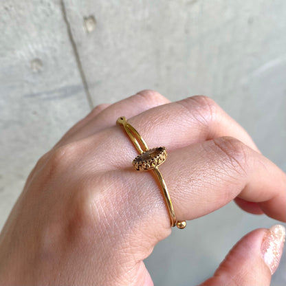 Brass petit ring〈brown〉