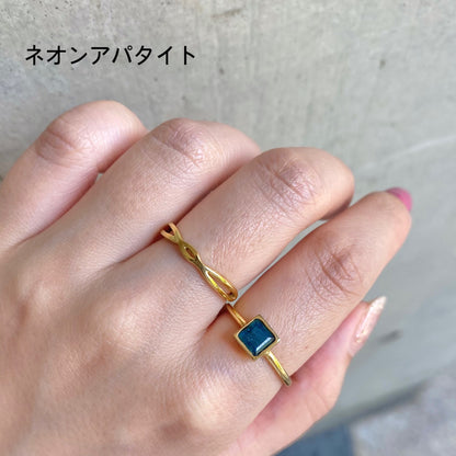 Brass petit ring〈blue1〉