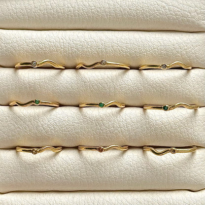 Brass petit wave ring