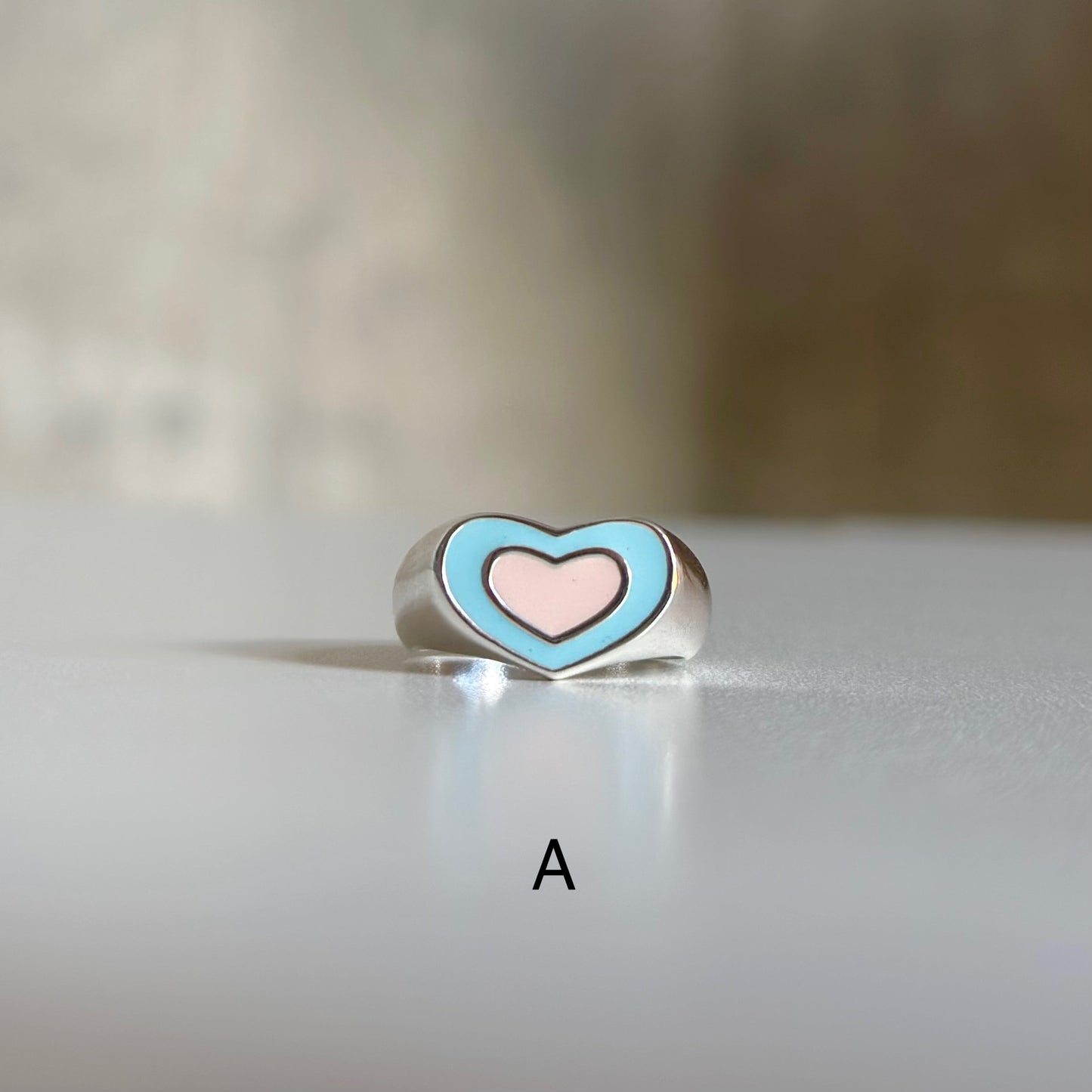 Enamel Heart ring