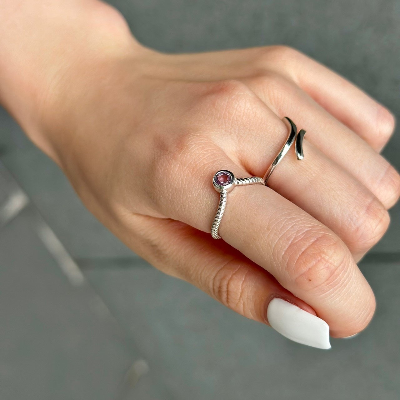 Silver925 V petit ring