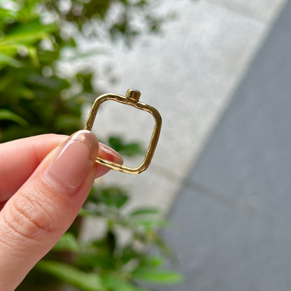 Brass square petit ring