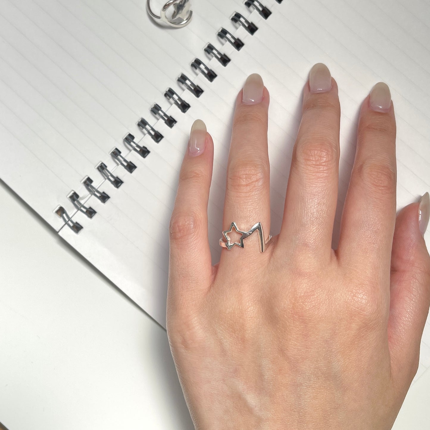 Silver925 Moon star plain ring