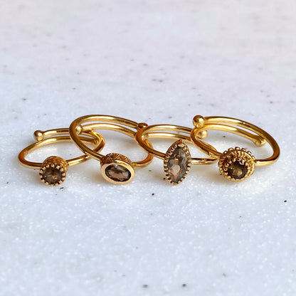 Brass petit ring〈brown〉
