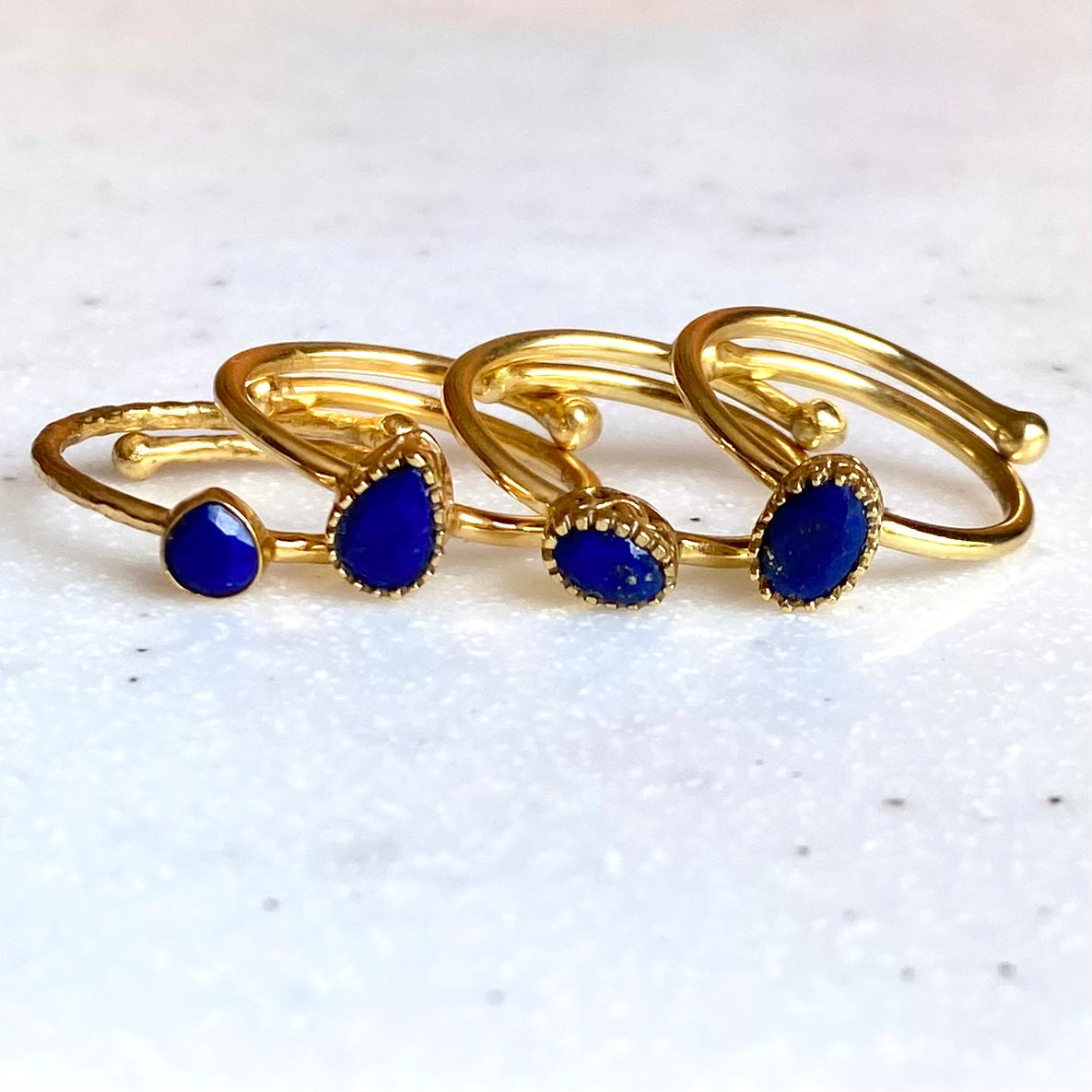 Brass petit ring〈blue2〉