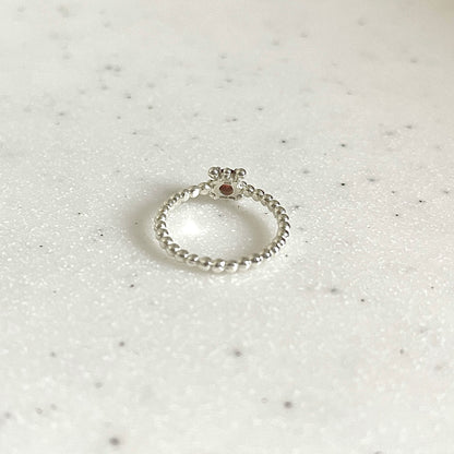 Silver925 1stone tsubu ring