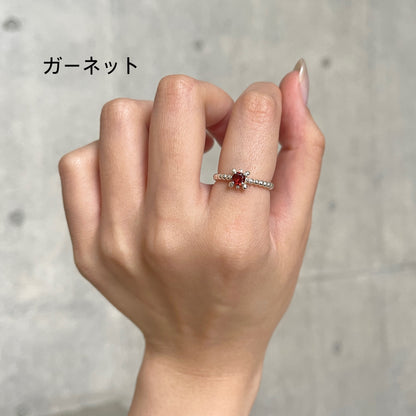 Silver925 1stone tsubu ring