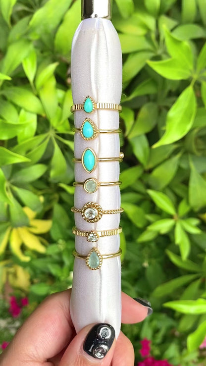 Brass petit  ring〈blue〉