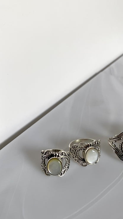 White mother of pearl ring