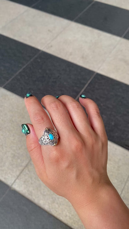 【poco】Turquoise  design  ring 5