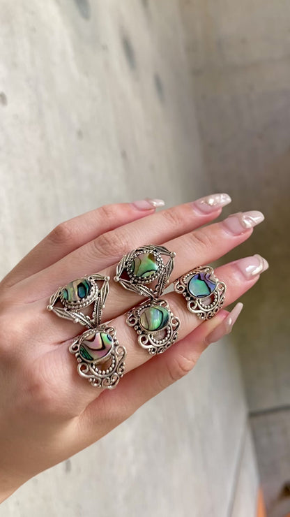 Abalone shell ring
