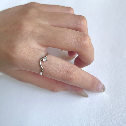 Silver925 1stone design ring 2